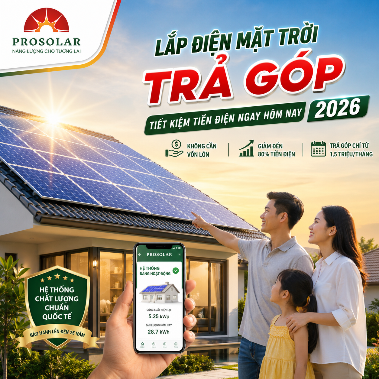 Lắp Điện Mặt Trời Trả Góp – Giảm Tiền Điện Ngay Hôm Nay, Không Cần Đầu Tư Lớn