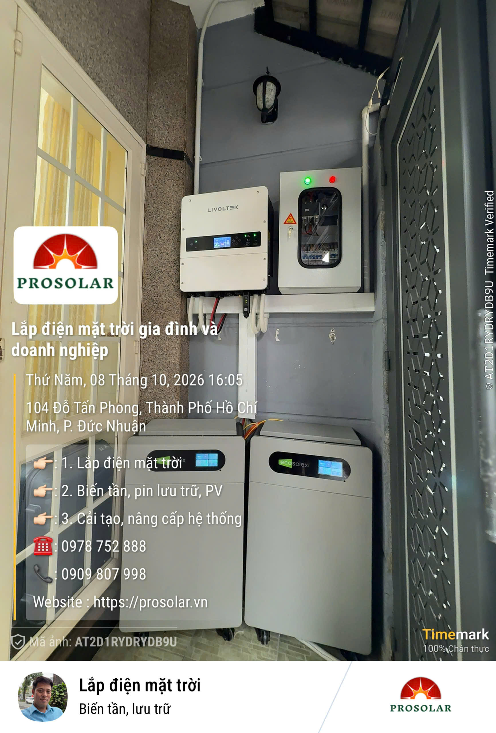 Bàn giao Công trình lắp điện mặt trời dùng Livoltek + Ecosolex - Dành cho hoá đơn 5-6tr/tháng