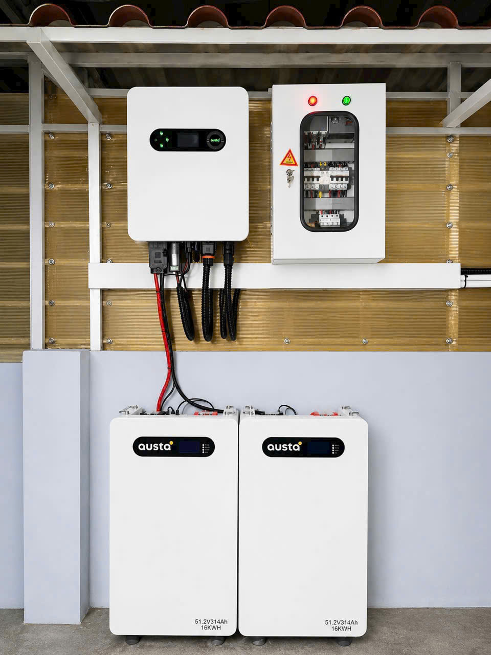 Combo Hybrid 14,88 kWp - Lưu Trữ 32 kWh (Jinko & Austa) - Hoá đơn 5-6tr/tháng