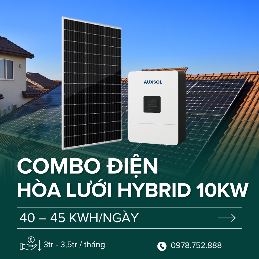 Gói lắp năng lượng mặt trời hybrid 10KW