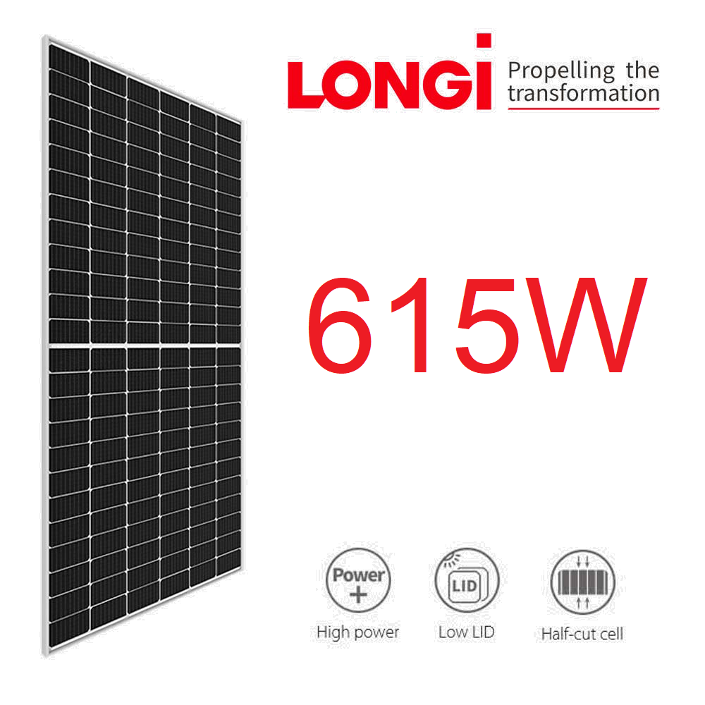 Tấm pin năng lượng mặt trời LONGI 615 HIMO 7 - 2 mặt kính