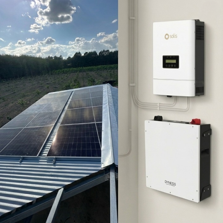 Combo inverter áp thấp Solis hybrid Lite 5K + Pin Lithium 5K Dyness