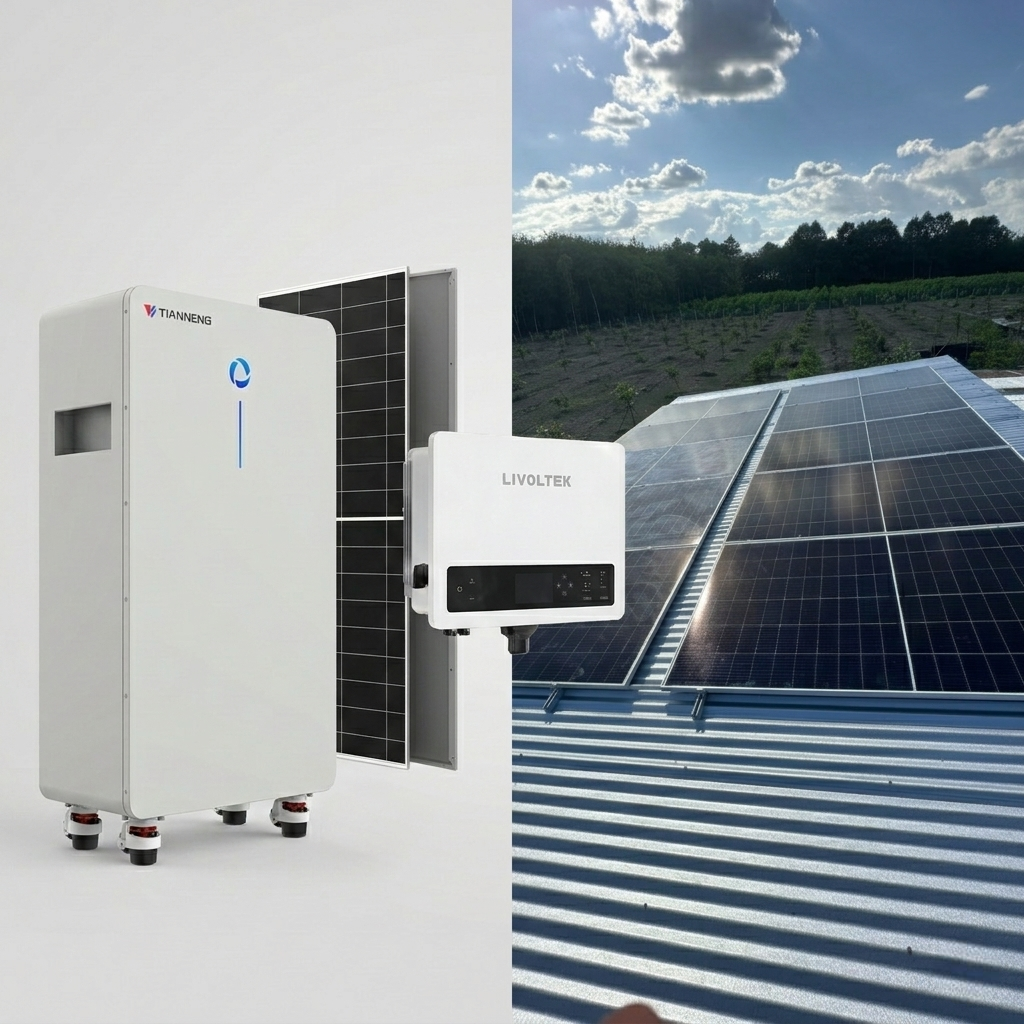 Combo gói lắp đặt điện NLMT biến tần 6kW + Pin lưu trữ 16kWh