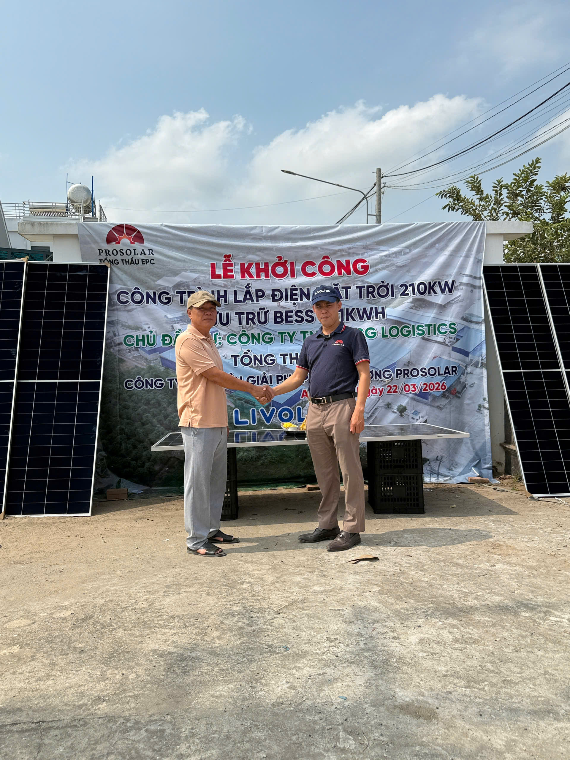 Lễ khởi công Công trình lắp điện mặt trời dùng biến tần 210kW và BESS lưu trữ Livotek 261kWh