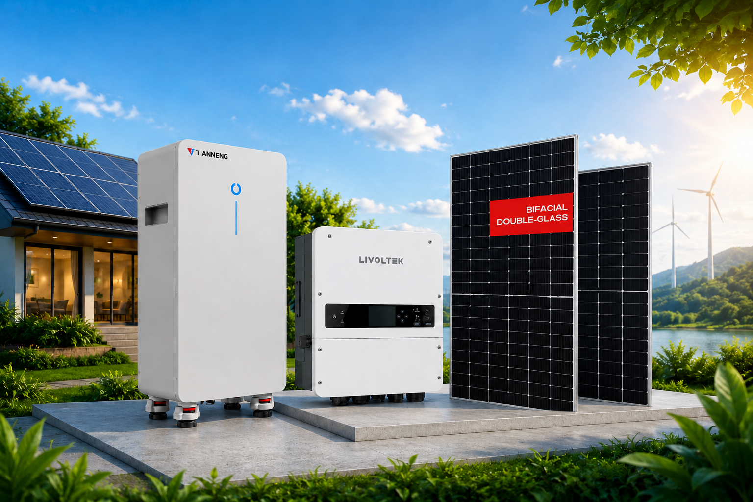 Combo Hybrid 12.6kWp - Lưu trữ 16kWh (AE Solar & Livoltek & Tianneng)