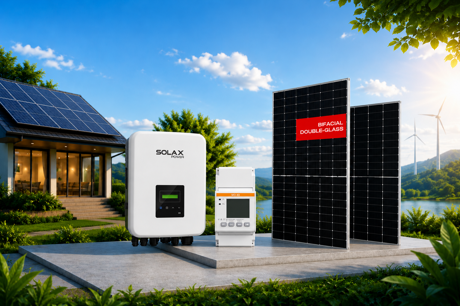 Combo Bám tải 15.8kWp - Biến tần 15kWh (AE Solar & SolaX)